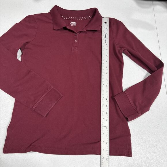 Lot Of 2 Old Navy School Uniform Long Sleeves Polo Shirts Wine Color Size XL (14 - Picture 10 of 11
